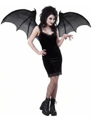 Produktbild von Dämonen-Flügel Fledermaus aufschwingbar schwarz-grau 122cm - Einheitsgröße