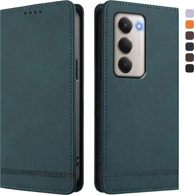Image de Etui pour Xiaomi Redmi 15 5G/4G, étui rétro en cuirPolyuréthaneavec support et fentes pour cartes de crédit Vert