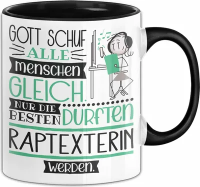 Produktbild von Raptexterin Geschenk Becher Tasse Gott Schuf Alle Menschen Gleich Nur Die Besten Durfeten Raptexterin Werden Geschenkidee Lustig (Schwarz)