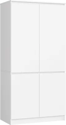 Produktbild von Kleiderschrank AKORD S90 Weiß 90 cm 4 Türen 4 Regalböden B90xH180xT51 cm
