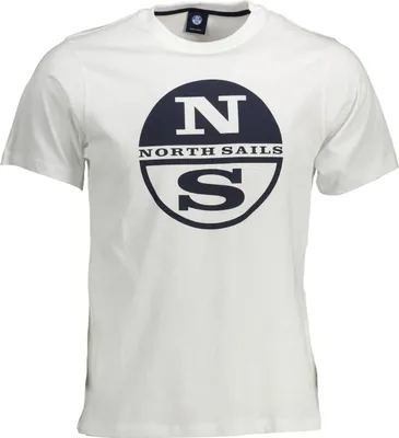 Produktbild von Herren Kurzarm T-Shirt Weiß aus Naturfasern mit Rundhals und Druck