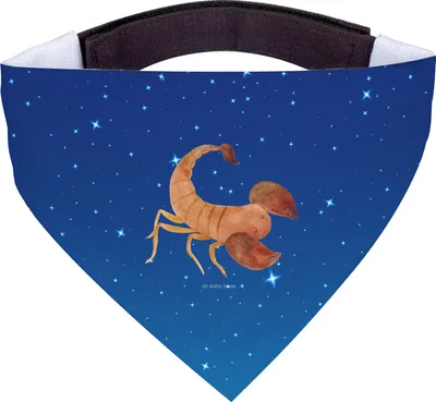 Produktbild von Mr. & Mrs. Panda Hunde Halstuch Sternzeichen Skorpion - Sternenhimmel Blau - Geschenk, Geburtstag Oktober, Hund, November, Skorpione, Tuch, Hundehalstuch, Für