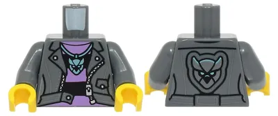Image de Torse LEGO gris foncé, veste ouverte pour figurine féminine (973pb5823c01) – neuf