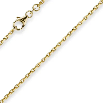 Produktbild von 1,8mm Kette Collier Ankerkette diamantiert Halskette aus 750 Gold Gelbgold, 55cm
