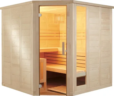 Produktbild von Harvia Komfort Corner Massivsauna aus Fichte Saunakabine ca. 206x206x204 cm