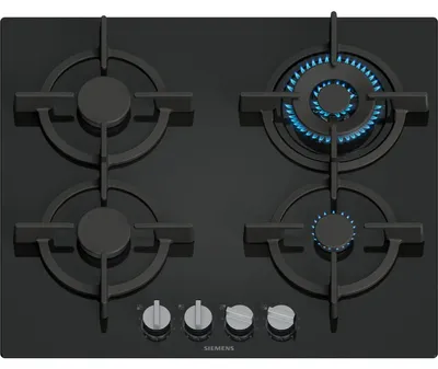 Produktbild von Siemens iQ500 EP6A6HI10, Schwarz, Integriert, 59 cm, Gaskochfeld, Gehärtetes Glas, 4 Zone(n)