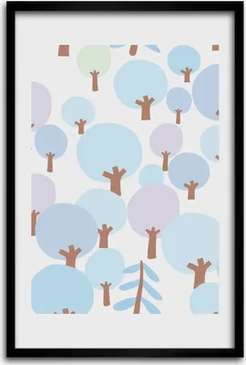 Produktbild von Bild - Bilderrahmen - 40 cm x 60 cm - MDF - Rahmen - Wandkunst - Bäume