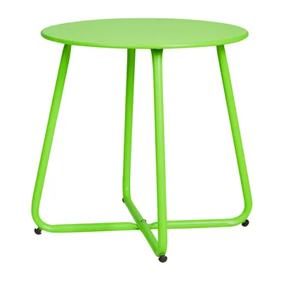 Produktbild von Homestyle4u Beistelltisch Gartentisch Grün Metall Tisch Ablage Indoor Outdoor