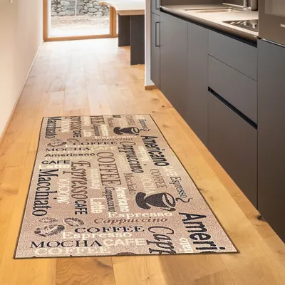 Immagine prodotto di Tappeto con scritta "Coffee Macchiato" - Dimensioni: 80 x 150 cm