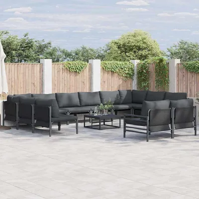 Productafbeelding van Maison Exclusive - Tuinset met 12 stuks, zwarte stalen tuinstoelen