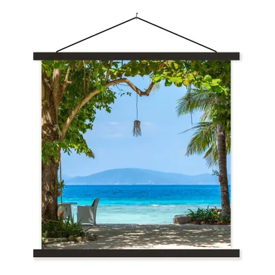 Produktbild von MuchoWow® Textilposter Tropisch - Strand - Meer 40x40 cm mit schwarzem Rahmen - Fotos