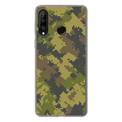 Produktbild von MuchoWow® Handyhülle Schutzhülle Hülle für Huawei P30 Lite Illustriertes Tarnmuster von Pixeln Silikon Softcase Handy Hülle - Handyhülle