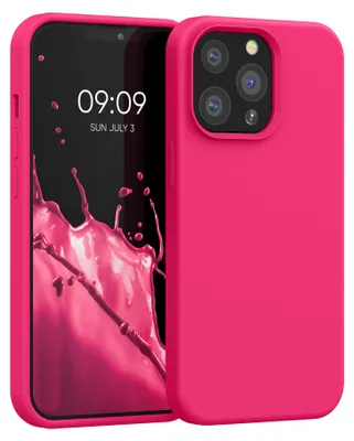Produktbild von kwmobile Handyhülle für iPhone 13 Pro Hülle, für iPhone 13 Pro Case - Hülle Silikon - kabelloses Laden - Neon Pink