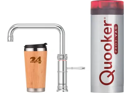 Zdjęcie produktu dla "QUOOKER CLASSIC FUSION Square VAQ PRO3 chrom & bateria 100°C (3CFSCHR)" Bateria zlewozmywakowa z funkcją wrzątku 100°C W zestawie kubek termiczny
