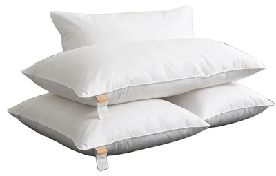 Imagen del producto de Almohadas de plumas con funda de algodón, juego de 4 unidades, 30x50 cm