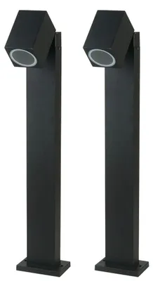 Immagine prodotto di Set di 2 lampade da terra, alluminio, nere, con riflettore orientabile, altezza 80 cm