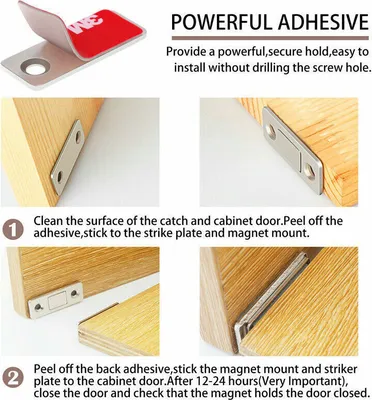 Produktbild von 4 Stück Magnetschnäpper Magnete für Schranktüren Ultra Dünn Türmagnete Selbstklebend für Möbel Schrankmagnete Stark Schrank Magnete Magnetverschluss Schubladen Magnet Türschließer Möbelmagnete