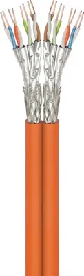 Produktbild von Goobay 91891 Kabel sieciowy CAT 7A duplex, S/FTP (PiMF), pomarańczowy, 100 m - CU, AWG 23/1 (pełny), LSZH