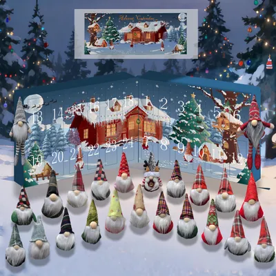 Produktbild von Gnome Adventskalender 2025, 24 Tage Weihnachts Countdown