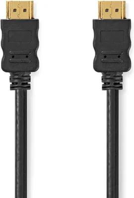 Produktbild von HDMI Kabel 5m 4K 2K FullHD HDR 3D ARC CEC Ethernet Vergoldet Schwarz für TV PC BEAMER LAPTOP XBOX PLAYSTATION