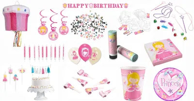 Produktbild von Amscan Prinzessin - großes Kindergeburtstags-Set I (79-teilig) Pappteller Pappbecher Servierten Dekoration Piniata