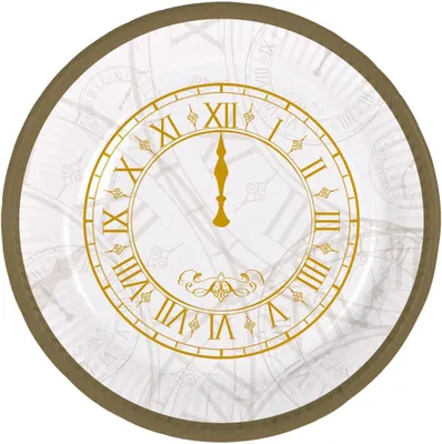 Produktbild von 8 Pappteller 18cm Happy New Year  12.00 Uhr Neujahr
