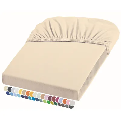 Produktbild von liebling Elasthan Spannbetttuch 180x200 bis 190-220 cm, mit Rundumgummizug, faltenfrei & atmungsaktiv, Matratzen bis 26 cm Höhe, natur