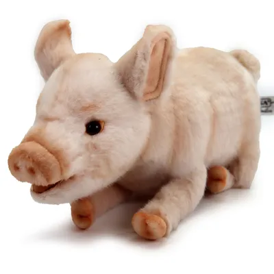 Produktbild von Plüsch Schwein Ferkel 35cm Liegend Realistisch Premium Deko Stofftier