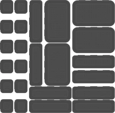 Immagine prodotto di Set di organizer da cucina, sistema da 24 pezzi, sistema di contenitori da 3 pezzi, organizer per spezie e utensili (grigio)