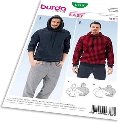 Obrázek produktu pro Střih Burda 6718 - Pánská mikina