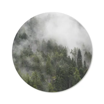 Produktbild von MuchoWow® Mauspad Mousepad Wald - Nebel - Berg 30x30 cm - Mousepads - Maus Mat - Pad - Mausunterlage - Tischunterlage - Schreibtischmatten