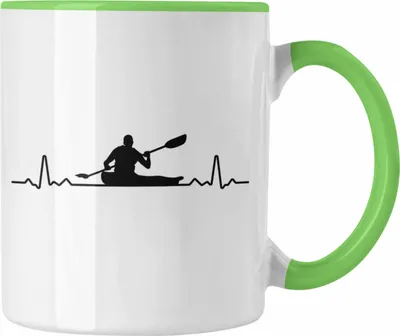 Produktbild von Trendation - Kajak Geschenk Tasse Mit Spruch Kajakfahrer Geschenkidee Kaffeetasse Kanu Padelboot (Grün)