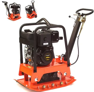 Produktbild von Rüttelplatte Verdichter 180kg 30kN 6PS Diesel reversierbar PolyurethanMatte 56155