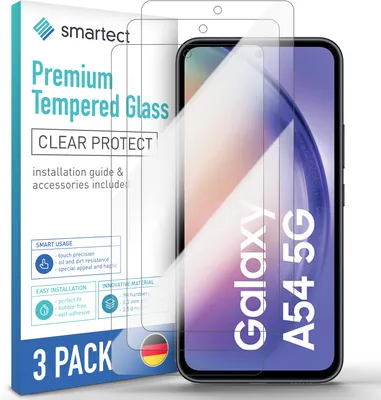 Produktbild von 3x Schutzglas Panzerfolie Klar für Samsung Galaxy A54 5G Displayschutz Hartglas