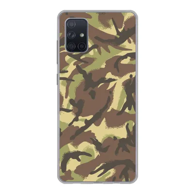 Produktbild von MuchoWow® Handyhülle Schutzhülle Hülle für Samsung Galaxy A71 Camouflage-Muster in natürlichen Farben Silikon Softcase Handy Hülle - Kartenbesitzer