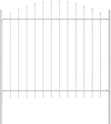 Obrázek produktu pro vidaXL Zahradní plot 7 ks bílý 170 x 165 cm ocel s práškovým nástřikem