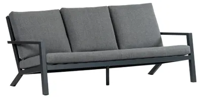 Produktbild von 3-Sitzer Lounge-Sofa | Bezano Mattschwarz / Grau | Aluminium