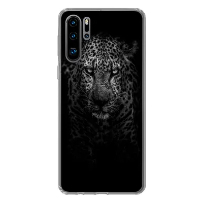 Produktbild von MuchoWow® Handyhülle Schutzhülle Hülle für Huawei P30 Pro Leopard - Schwarz - Weiß Silikon Softcase Handy Hülle - Schutzdeckel
