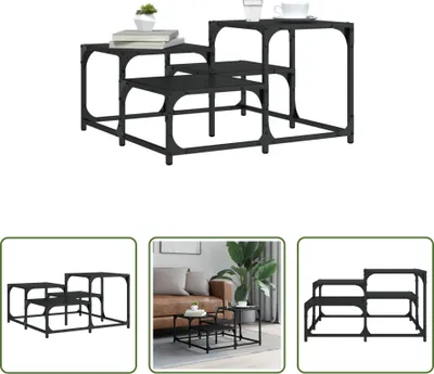 Produktbild von The Living Store Couchtisch Schwarz 68x68x40 cm Holzwerkstoff