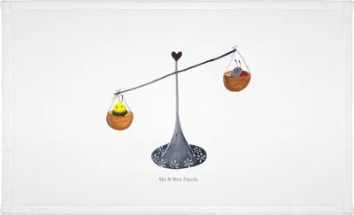 Produktbild von Mr. & Mrs. Panda Handtuch Sternzeichen Waage - Weiß - Geschenk, 50x100, frottierhandtuch, Geburtstag Oktober, Marienkäfer, gesichtshandtuch, Hummel, Flauschtuch, Biene