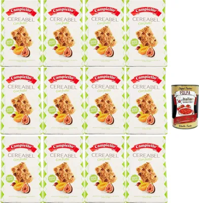 Produktbild von Campiello Cereabel biscotti frollini ai cereali con frutta senza olio di palma Cereabel Müsli-Mürbteigkekse mit Früchten ohne Palmöl 12x220 gr+ Italian Gourmet polpa 400g