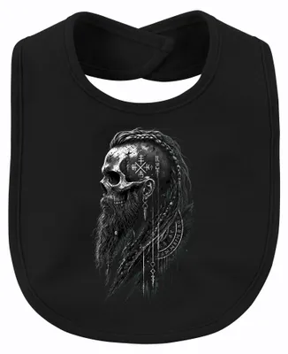 Obrázok produktu pre Viking, lebka, fúzy, runy, Nóri, Valhalla, bojovník, Odin, detská plienka, čierna, univerzálna veľkosť