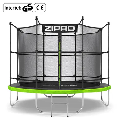 Produktbild von ZIPRO Trampolin Jump Pro IN | 8FT Ø 252 cm | Gartentrampolin Kindertrampolin Komplett-Set inkl. Innennetz, Leiter & Randabdeckung, Outdoor, Grün