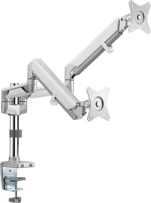 Image de LogiLinkBP0089 LogiLink Bras pour double écran, en aluminium, argenté, incurvé