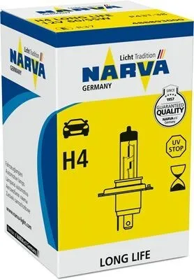 Produktbild von 1x NARVA H4 Glühlampe Fernlicht 12V 60/55W P43t-38 Halogen 488893000