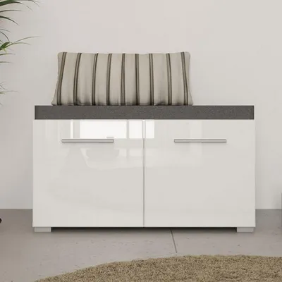 Immagine prodotto di Dmora Mobile da Ingresso Cannole 79x35x45h cm Bianco, un Ripiano 2 Ante