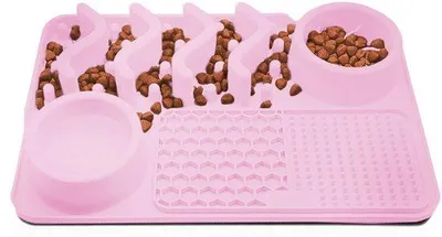 Produktbild von Ohpets® 4-in-1 Hundeleckmatte – Anti-Schlürf – Rosa – 31 x 21 cm