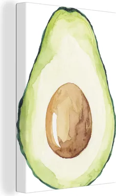Produktbild von OneMillionCanvasses® - Leinwandbilder - 90x140 cm, Aquarell - Avocado - Grün, Wandbilder Kunstdruck Wanddekoration - Wandschmucke - Schlafzimmer