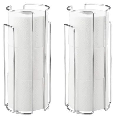 Produktbild von WENKO 2er Set Toilettenpapier Ersatzrollenhalter Chrom für 3 Rollen Halterung