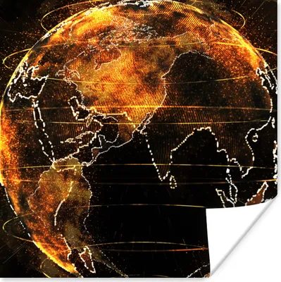 Produktbild von MuchoWow® Poster Erde - Gold - Linie 30x30 cm - Wandposter - Printing